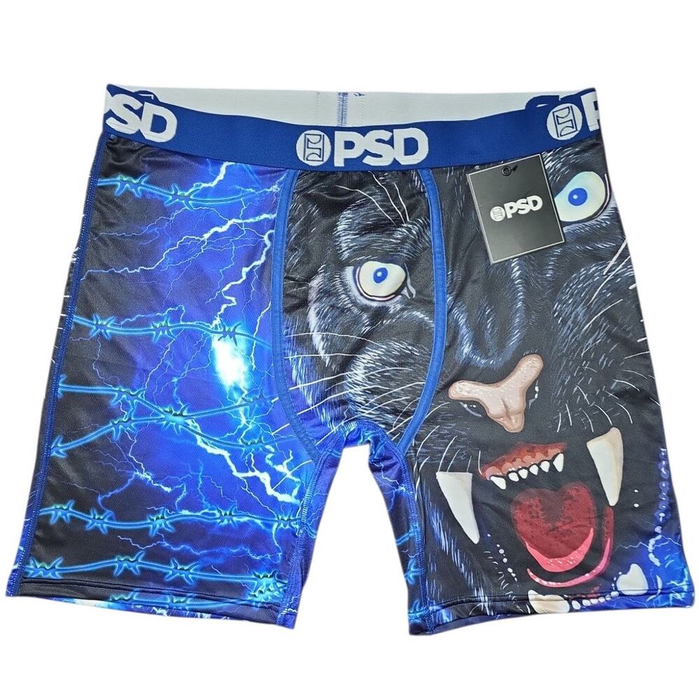 PSD Nightcat Boxer Briefs Mens XL Black Panther Graphic Athletic Underwear NWT